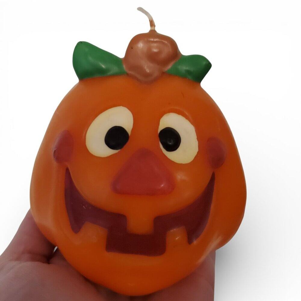 Vintage Gibson Halloween pumpkin jack-o'-lantern candle